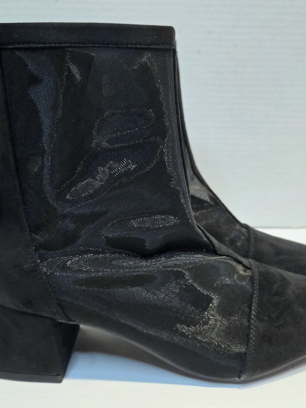A New Day Calaena Black Mesh Ankle Boots